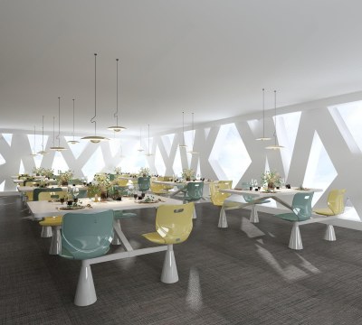 现代食堂3D模型下载